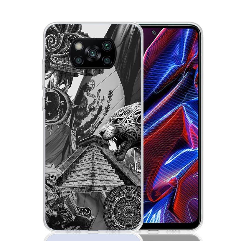 Mayan Stone Totem Pole Phone Case For Xiaomi Poco X7 X6 X5 Pro F7 Ultra Redmi 15C 15 13 13C 12 12C 10 10A 10C 9 9A 9C 9T Cover P