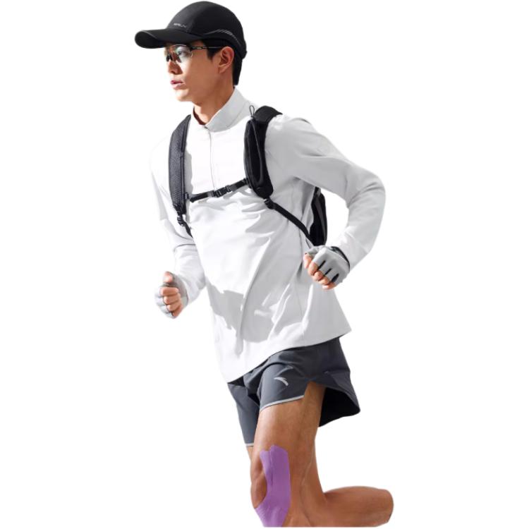 Anta Autumn Training Comfortable Versatile Knitted Long Sleeve T-Shirt Men tops 952617402-1