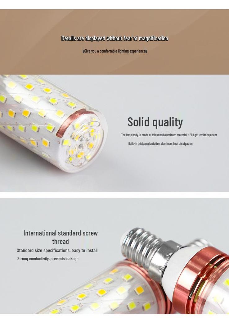 Tri-Color LED Energy-Saving Bulb: E14/E27 Base for Chandelier, Desk, Wall Lamp
