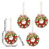 4PCS With Bell Christmas Wreath Pendant Pendant Style Car Hanging Decor  Xmas Celebration