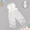 Elegant Ribbon Hair Clip Headpiece With Lace Ruffle Trim Design For Women And Girl Anime Event Gathering Hair Ornament