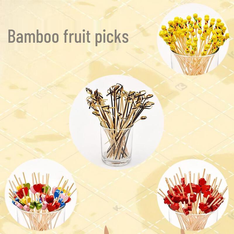 DeRuiEn Bamboo Decorative Fruit Picks (400 Count)