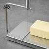Cortador de Queso Rebanador de Acero Inoxidable con Tabla de Cortar y Rejilla de Precisión Ajustable Cable de Acero Profesional Mantequilla Multiusos Cocina Línea Afilada