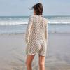 Damen Strandkleid, einfarbig, sexy, gestrickt, für den Strand, Bikini, Badeanzug, Überzug, Sonnenschutz