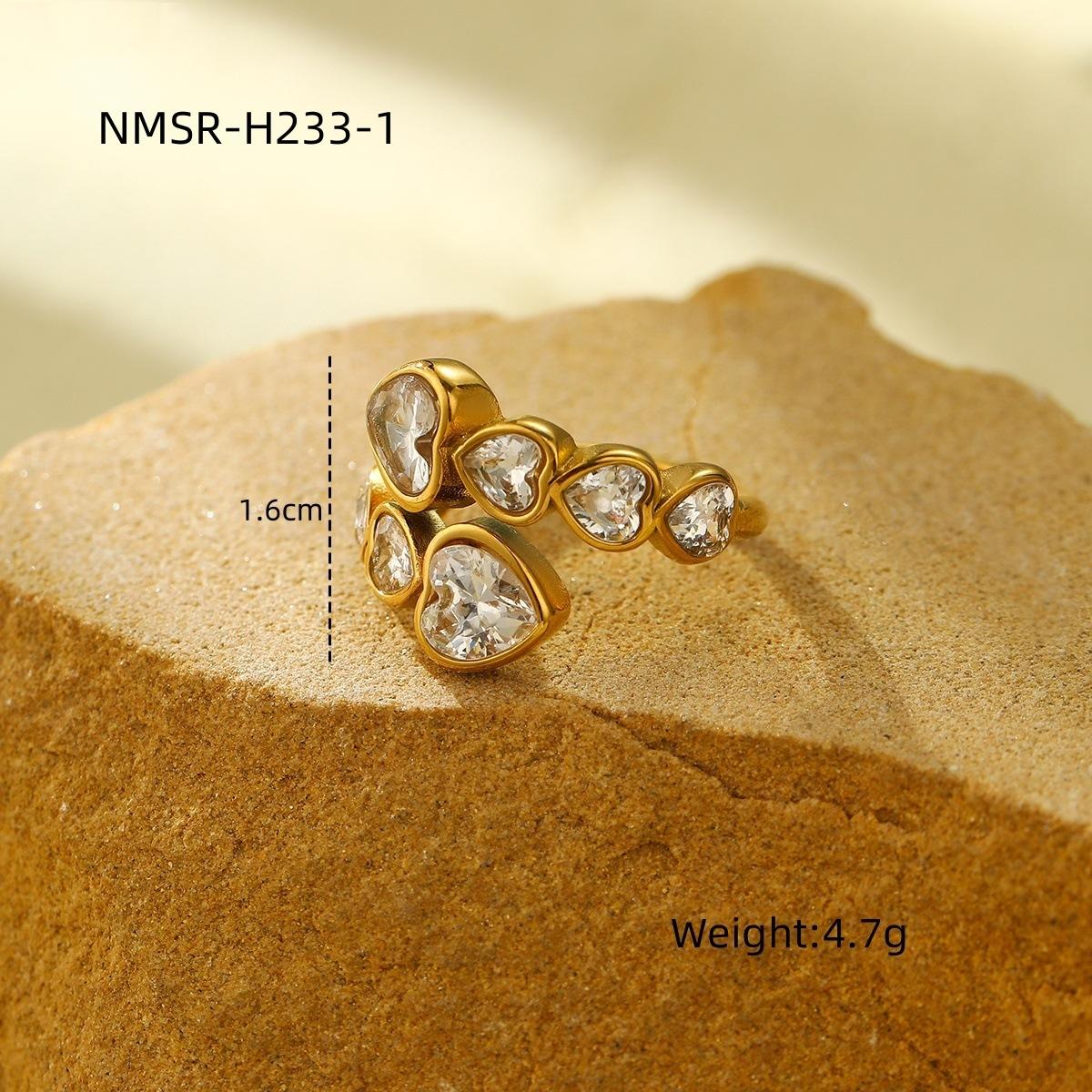GEMCHIC Women s Cross Open Heart Zircon Titanium Steel Ring Fashion Luxury Love Shape Hand Jewelry