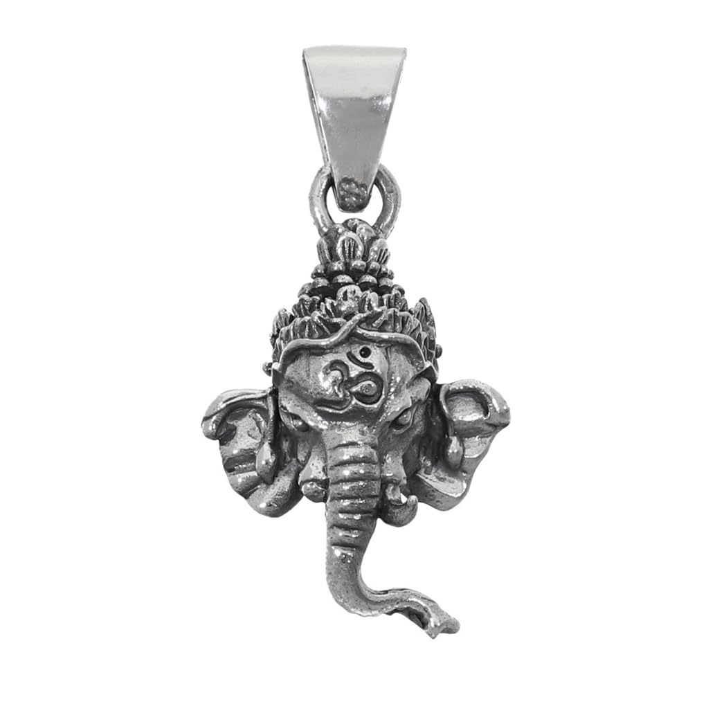 

Ganesha Face Pendant Top Chainless Charm Silver 925 Elephant Elephant That Makes Dreams Come True India Thailand God Personal Unique Necklace Motif