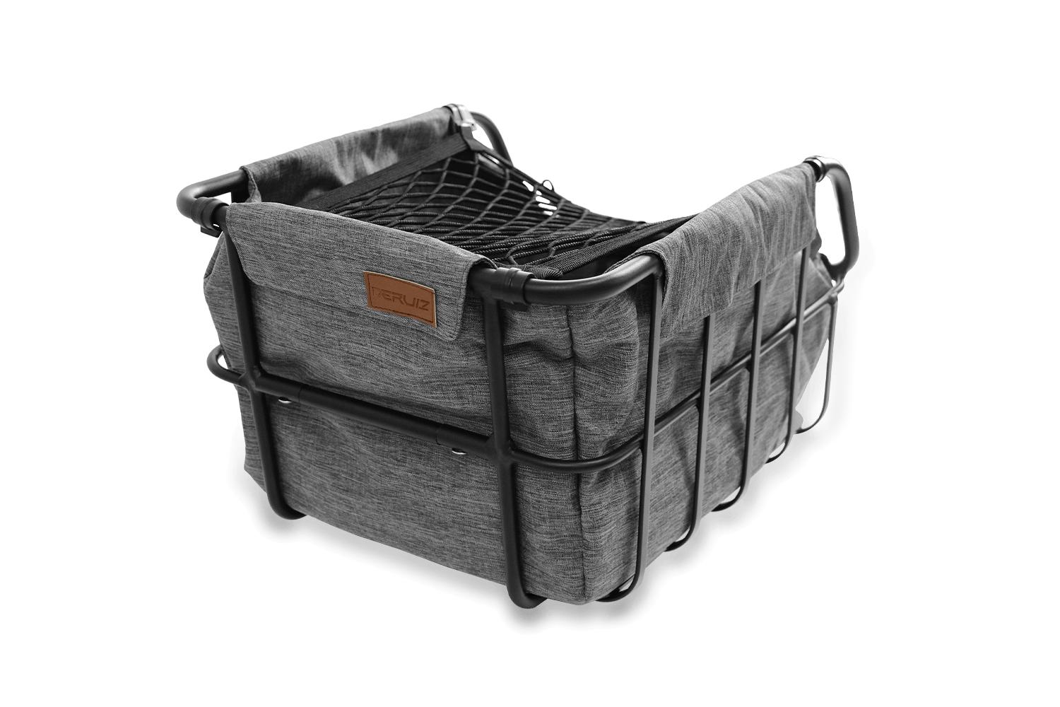 E-Bike Luggage Basket DERUIZ Foldable, Waterproof & Shockproof, Easy to Install nero