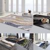 Modern Ombre Carpet Blue Brown Geometric Pattern Large Non Slip Area Rug for Living Room Sofa Home Decor