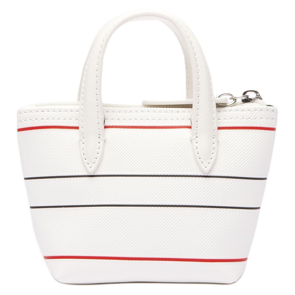 Lacoste Mode Lässig Reißverschluss PVC Umhängetasche Crossbody Tasche Tragetasche Mini Damen Taschen Off-White NF4386SJ-998