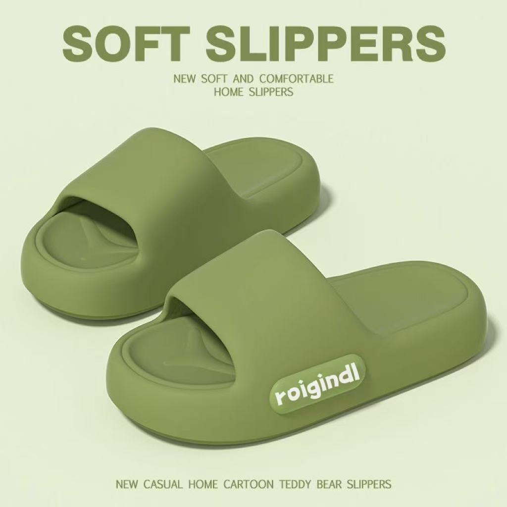 2025 New Unisex Thick Sole Soft Summer One-Strap Slippers for Home & Bathroom
