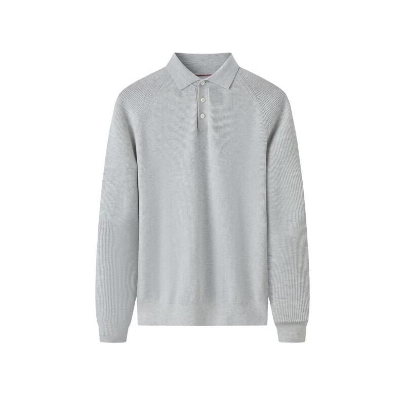 Joeone Men's Turn-Down Collar Wool Blend Sweater