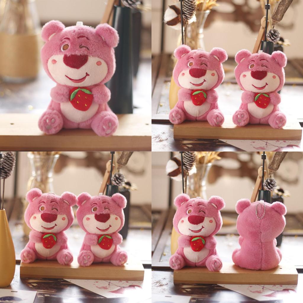 Pink Lovable Teddy Bear Keychain Cute Plush Bear Bag Decoration Girls For