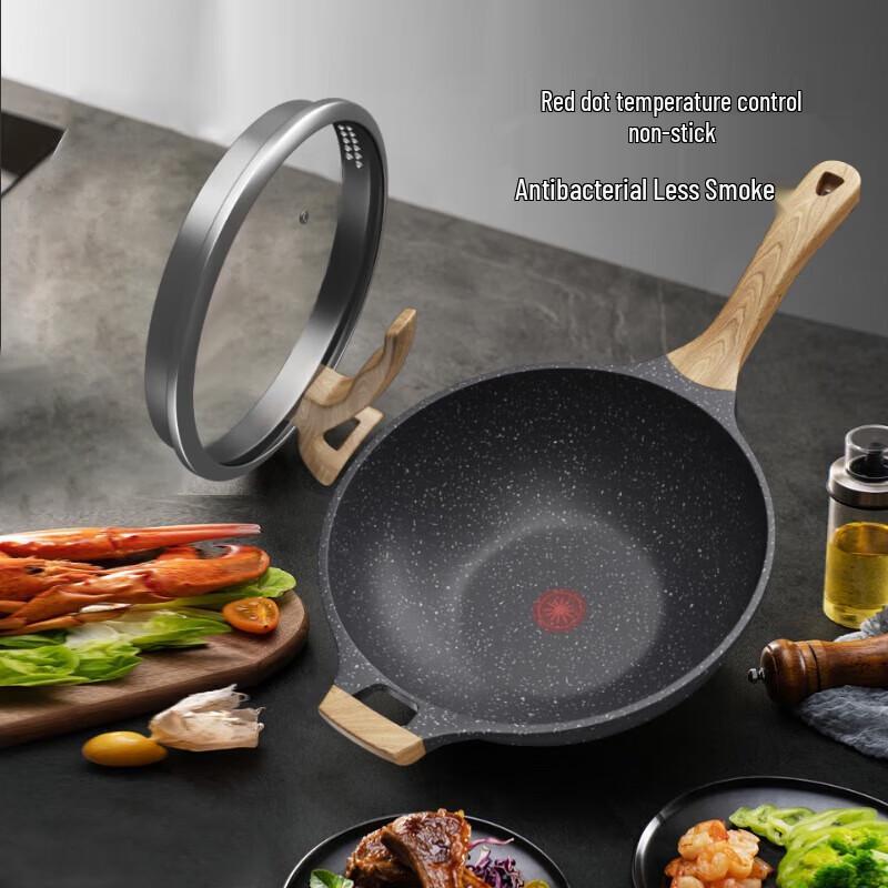 DESLON 32cm Maifan Stone Non-Stick Wok
