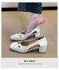 2025 Summer New French Hollow Bag Head Sandals Women's Imitation Leather Square Head Shallow Mouth Versatile Mary Jane Side Empty Shoes