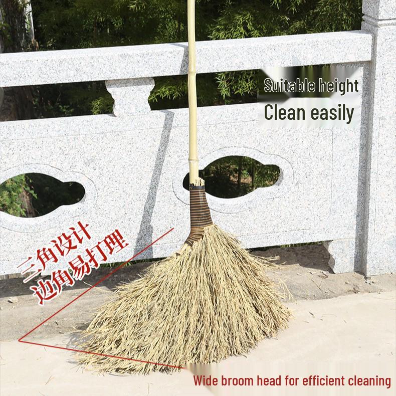 Bamboo Broom - Large Indoor/Outdoor Home, Office, Classroom Cleaning Tool