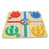 Flying Chess Set PU Leather Travel Game Mouse Pad Family Broad Game Toy with 16 Chess Pieces and Dice for Home Party