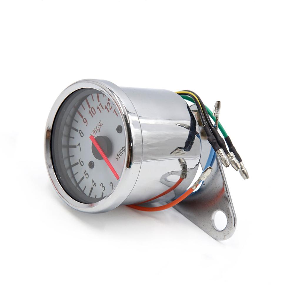 Universeller DC12V Motorrad-Drehzahlmesser 0-13000 U/min Rev Counter Metall-Tachometer Wasserdicht für Motorräder