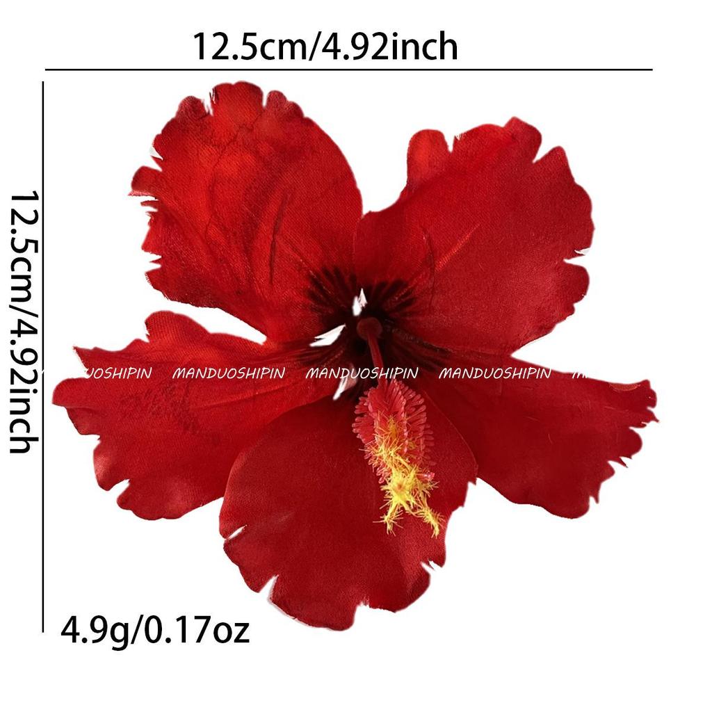 Hawajska spinka do włosów z hibiskusem - Stylowy dodatek na wakacje na plaży