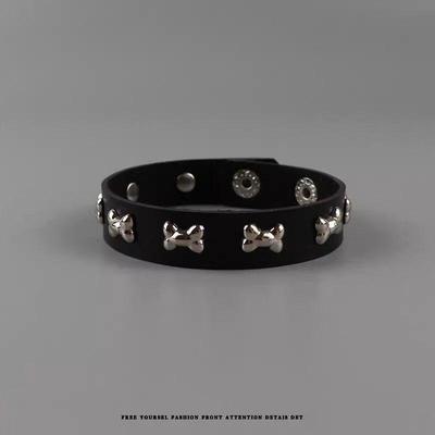Punk Style American Street Leather Bracelet with Cute Niche Design