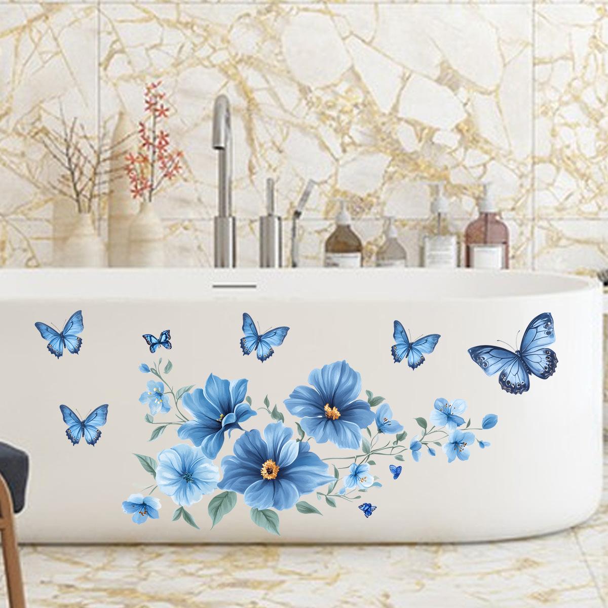 

Квіткова наклейка на стіну ПВХ Самоклеюча Знімна наліпка для Кухні Ванної Кімнати Спальні Домашнього Декору as pic