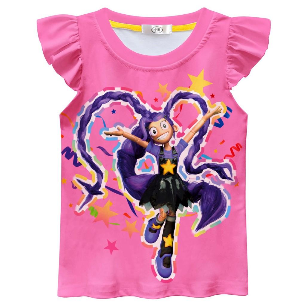 86150 3pcs/sets Kids Girls Lily Lovebraids Printed Ruffle T-Shirt Pleat Skirt Set