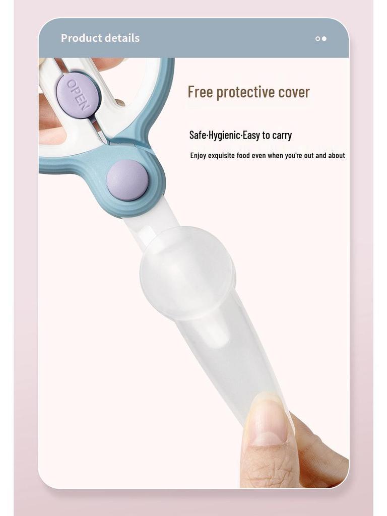 Portable Ceramic Scissors for Cutting Meats and Grinding Food - Ideal for Babies, Children, and Elderly Use During Steaming and Boiling