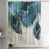Peacock Feathers Turquoise Shower Curtain Bathroom Polyester Waterproof Bath Curtains With Hooks