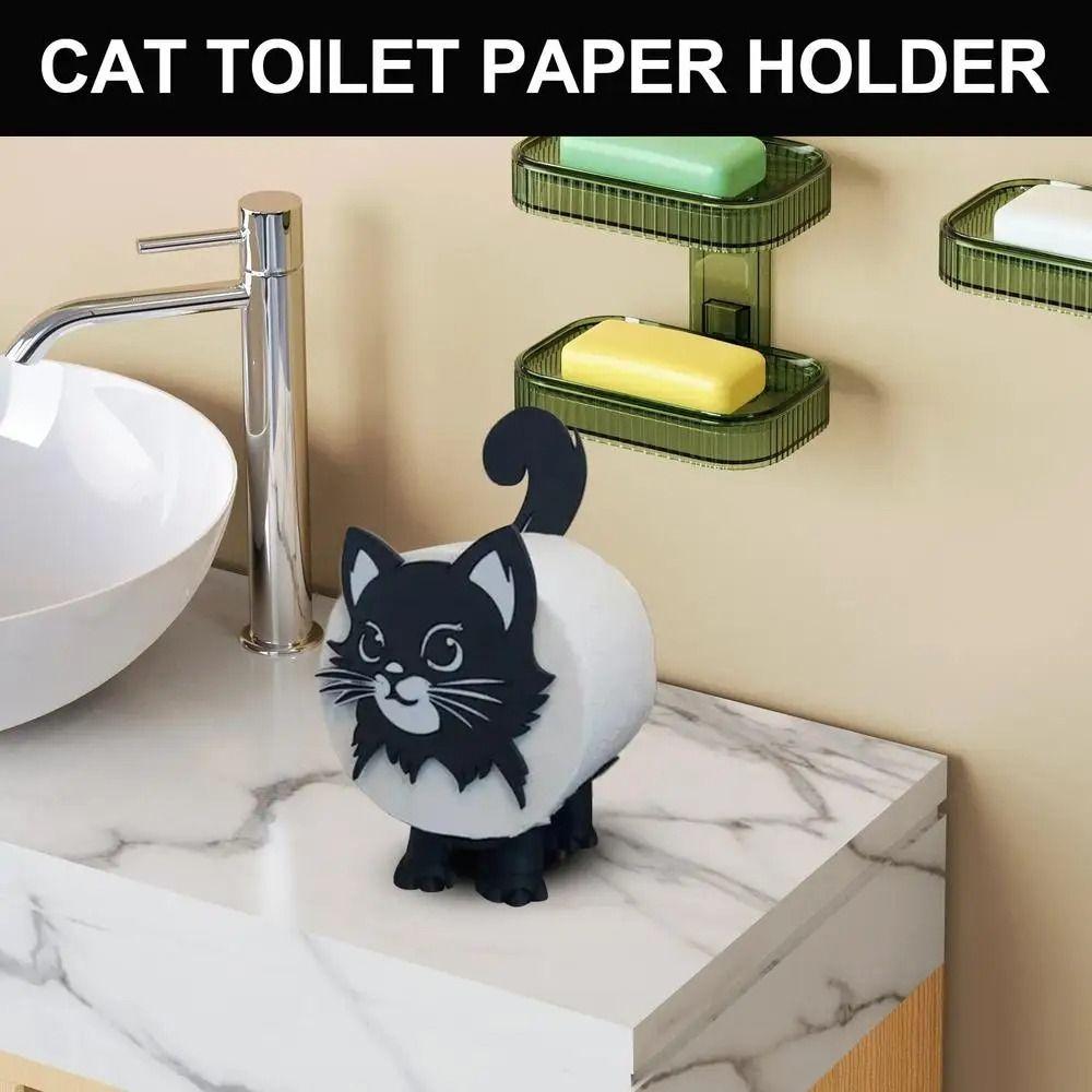 Cute Roll Holder Cat Toilet Paper Stand 3D Printed Cat Toilet Paper Holder  Tissue