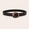 Black And Brown Faux Leather Belt With Classic Pin Closure For Trendy Outfits