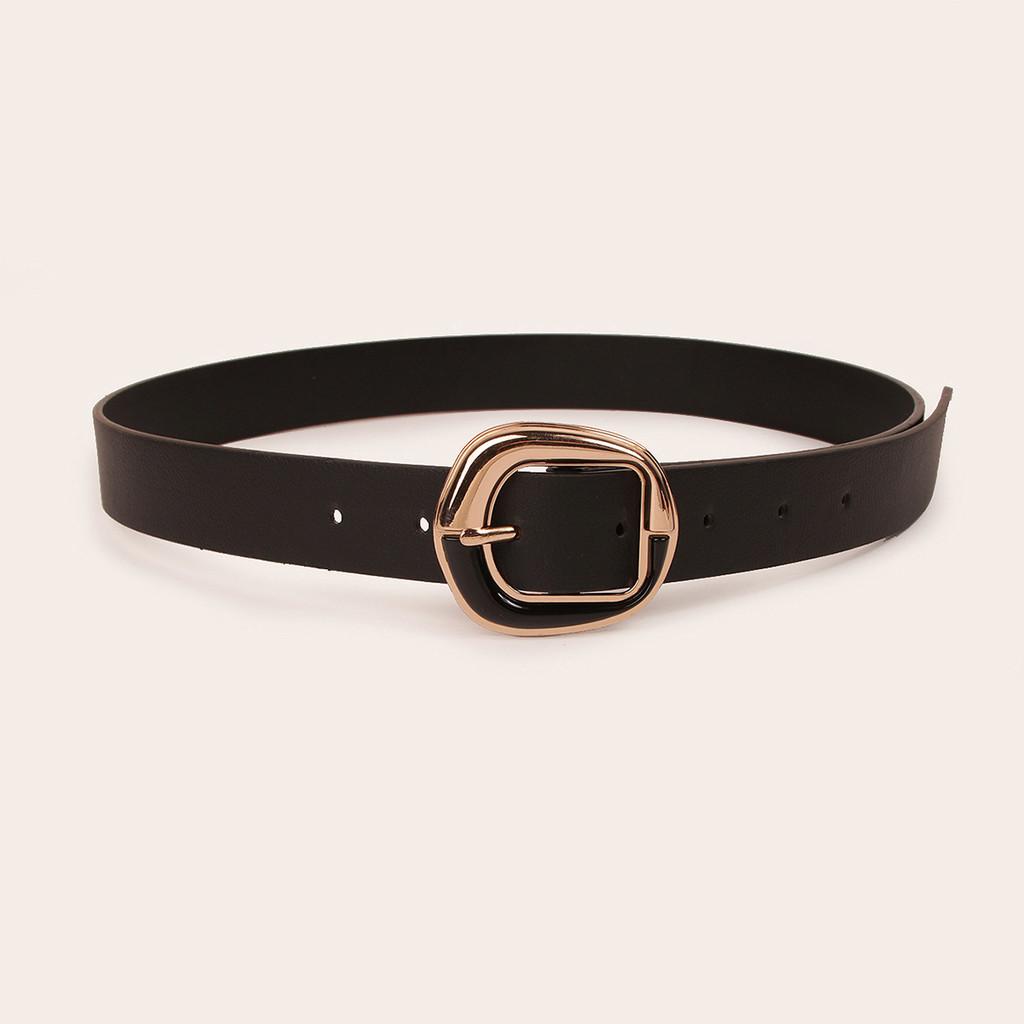 Black And Brown Faux Leather Belt With Classic Pin Closure For Trendy Outfits