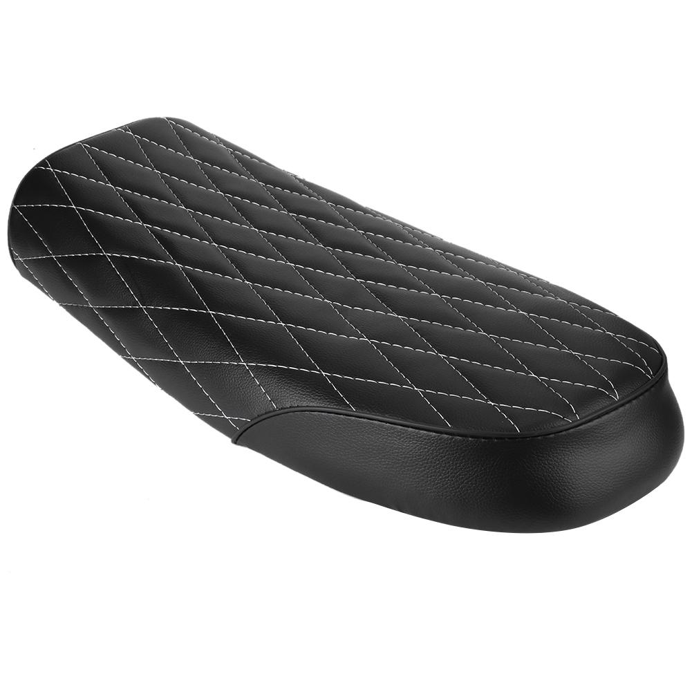 PU Leather Flat Vintage Style Motorcycle Seat Cushion Saddle Fit For CB CL AX100 CG125 Black