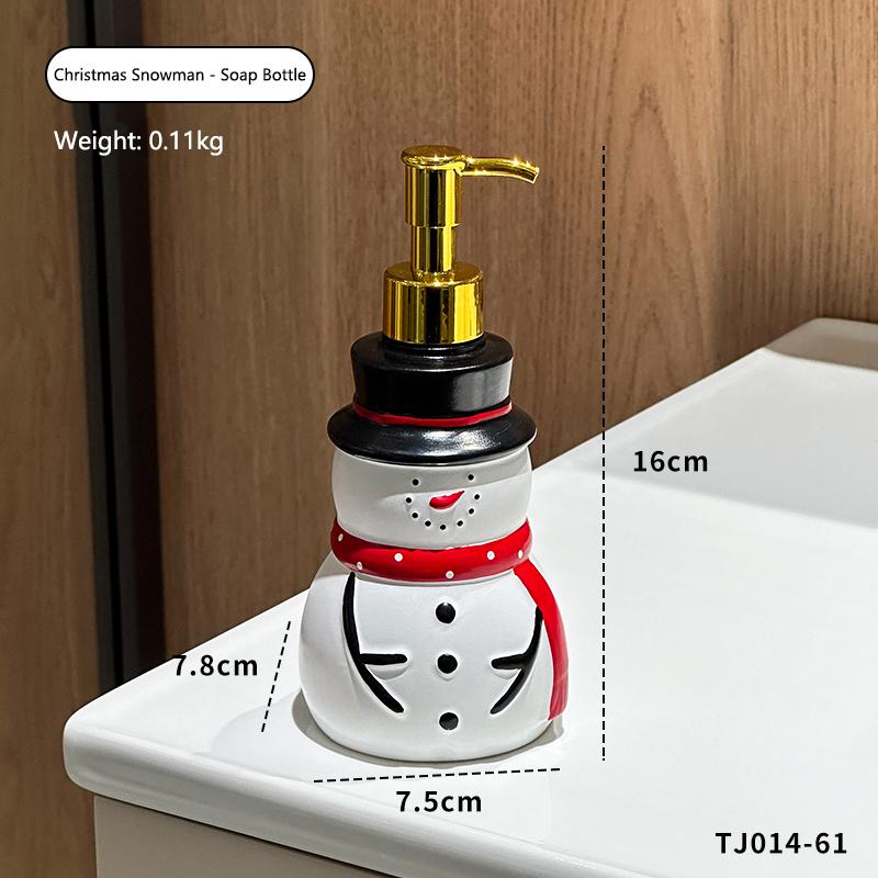 Flacone Sapone Creativo Babbo Natale Riutilizzabile Pupazzo di Neve Natalizio Dispenser Sapone Renna Flacone Pressa Gel Doccia Flacone Sapone per le Mani