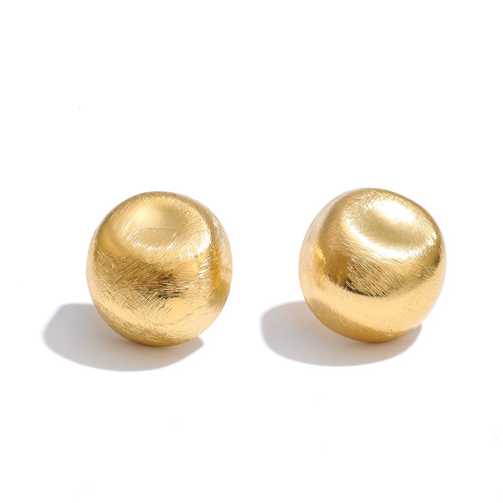 

Eetit Retro Wire Drawing Stainless Steel Water Drop Chunky Fat Stud Earrings Women Versatile Daily Minimalist Jewelry Waterproof золотой