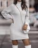 Autumn and winter new European and American turtleneck sweater women's long-sleeved knitted sweater dress women's clothing