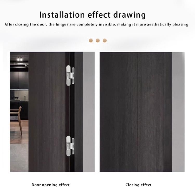 Aluminum Alloy Furniture Hinges Adjustable Butt Hinge 125 Degree Swing Concealed Hinge for Wood Door, Folding Door