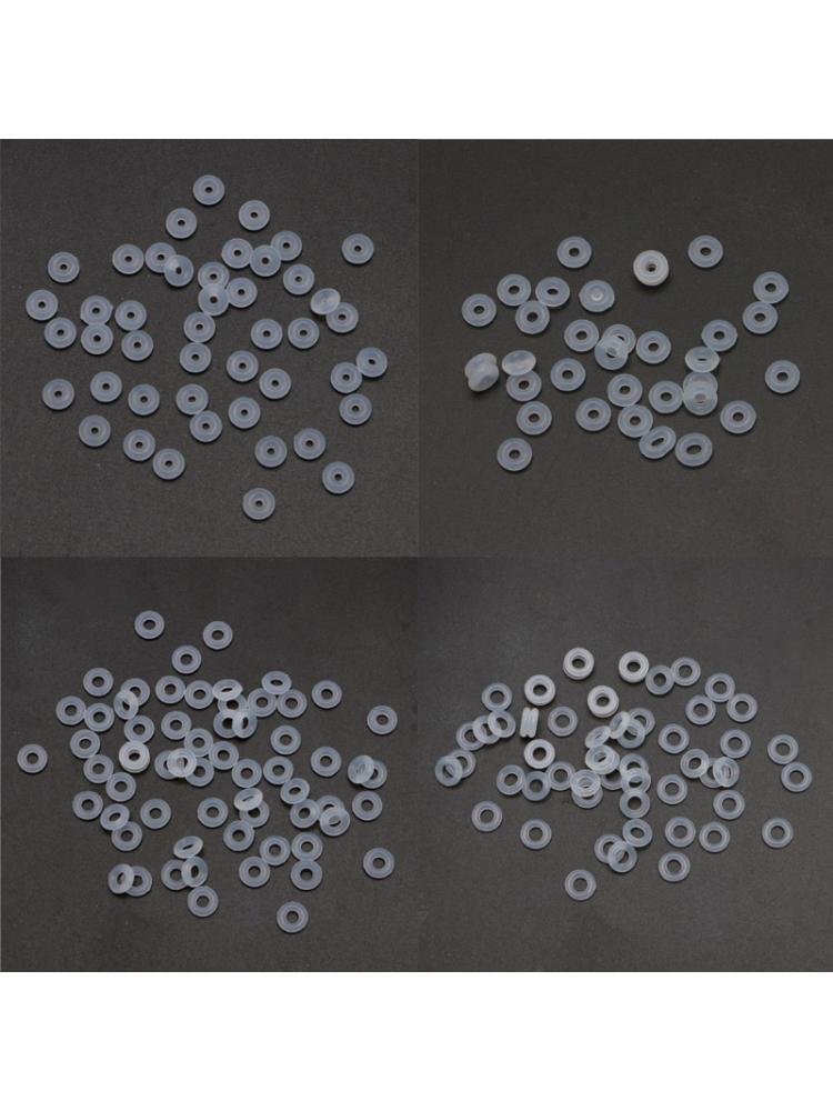100Pcs Silicone Rubber Stoppers Ring Bead Charms Bracelets Compatible for Use Alone or with Clip Lock Spacer Charm Beads