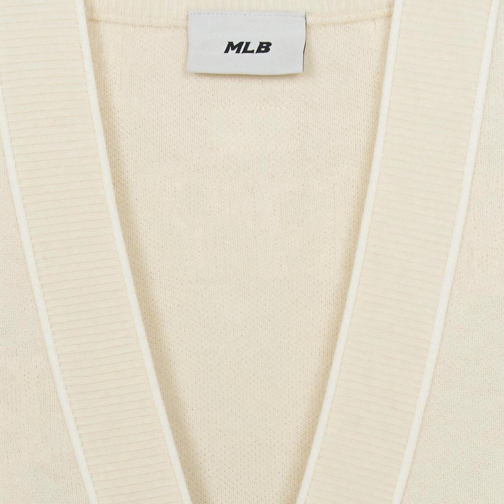 MLB New York Yankees Tonton V-Neck Comfortable Solid Color Long Sleeve Knit Sweater Unisex sweater 3AKCM0254-50CRS