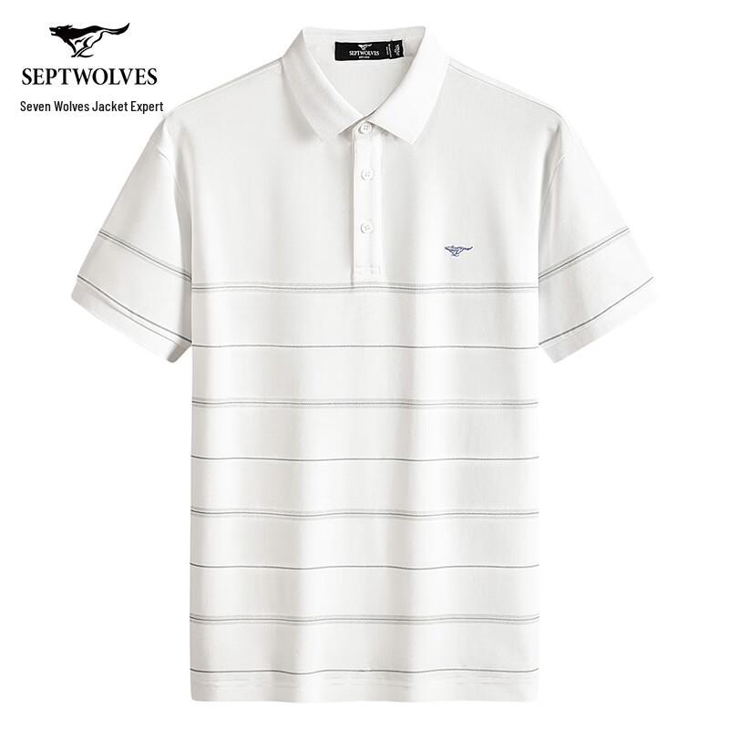 Men s Mercerized Cotton Striped Polo T-Shirt 175/92A