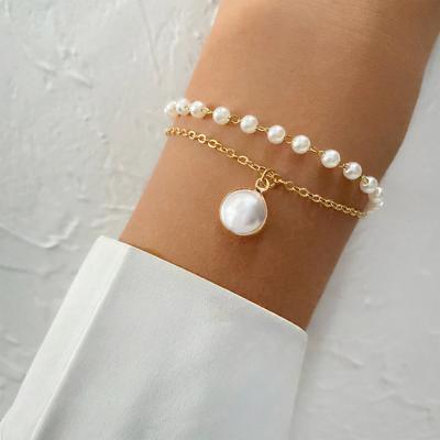 Vintage einfaches doppellagiges Perlenarmband