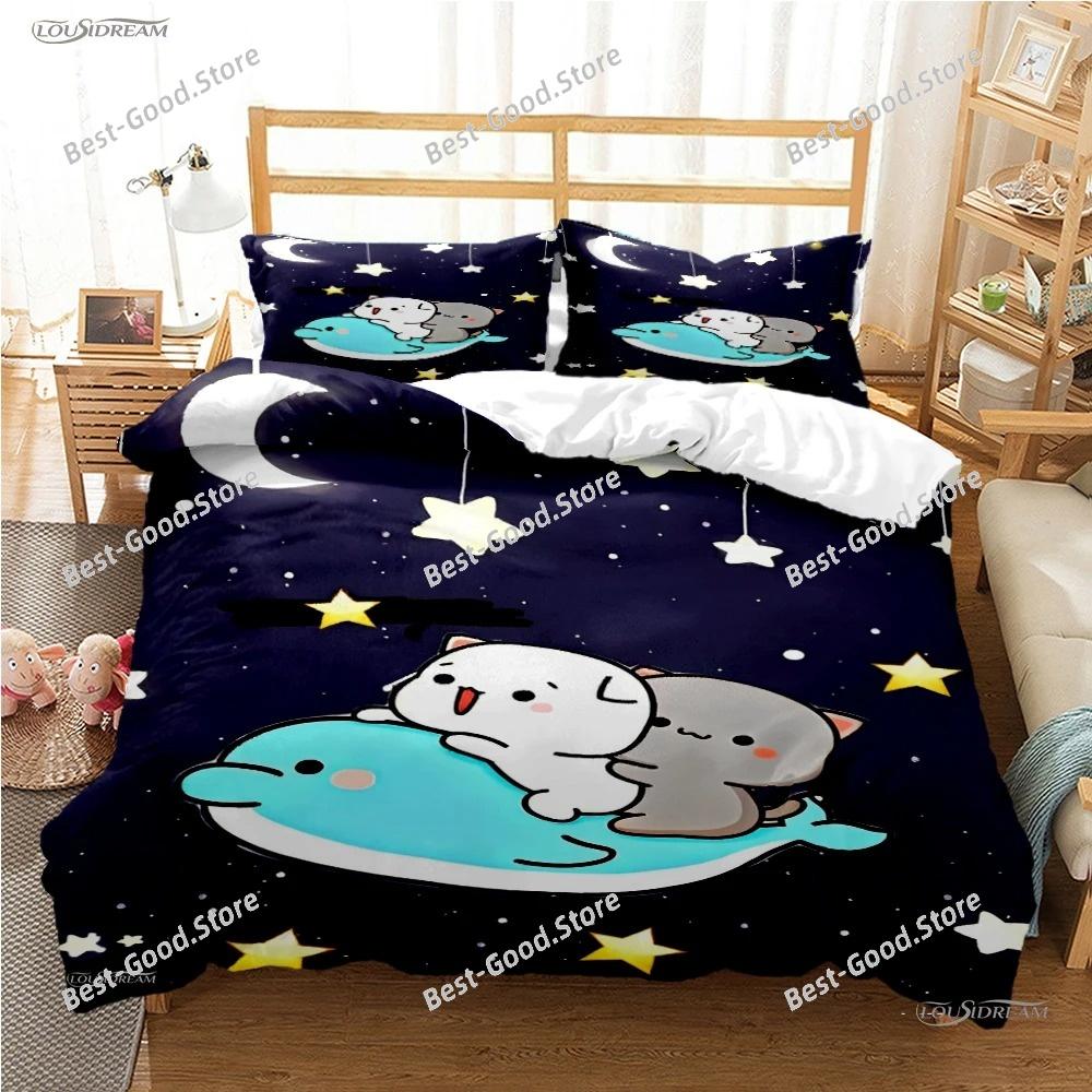 BuBu-Bear Cartoon Anime Cute All Season Duvet Cover kawaii Bedding set Soft Quilt Cover and Pillowcases SingleDoubleQueenKing