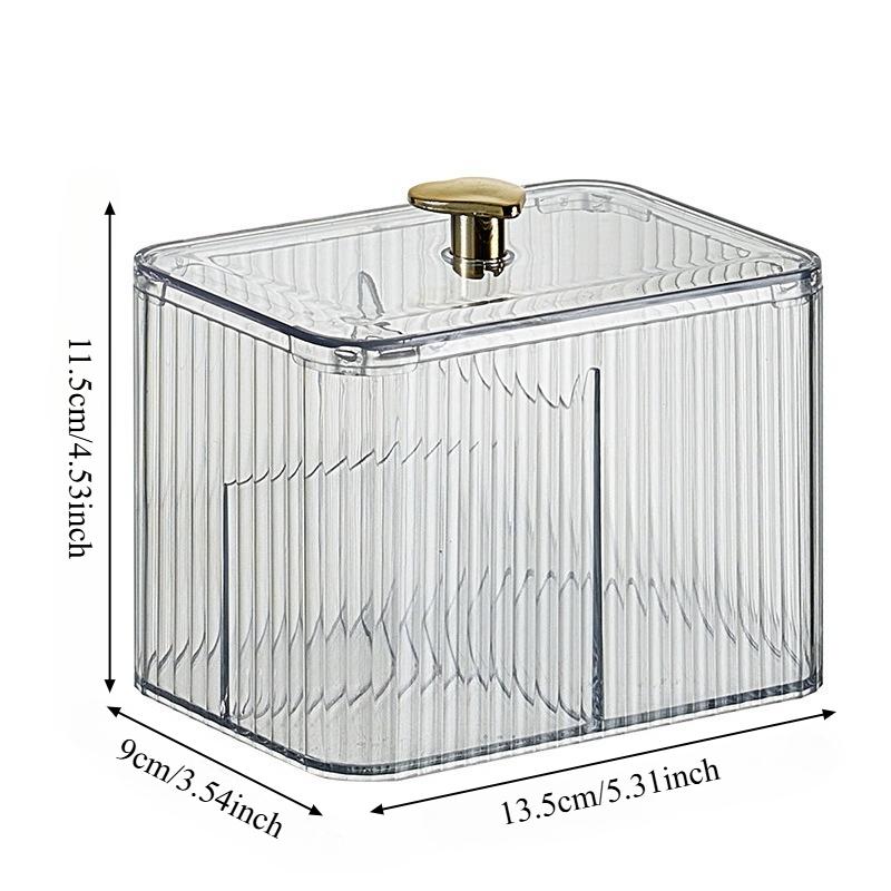 Acrylic Cosmetic Storage Boxes, Cotton Swabs, Makeup Pads, Desktop Storage Boxes with Lids, Transparent Divider Storage Boxes