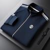 Men's Slim Fit Embroidered Blue Jacket with Side Stripe - Casual & Fashionable Autumn Wear