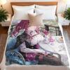 Cartton Kafka Purple Flannel Blanket Anime Honkai Star Rail Printed Warm Soft Blankets Decor Home Bed Multifunctional Blankets