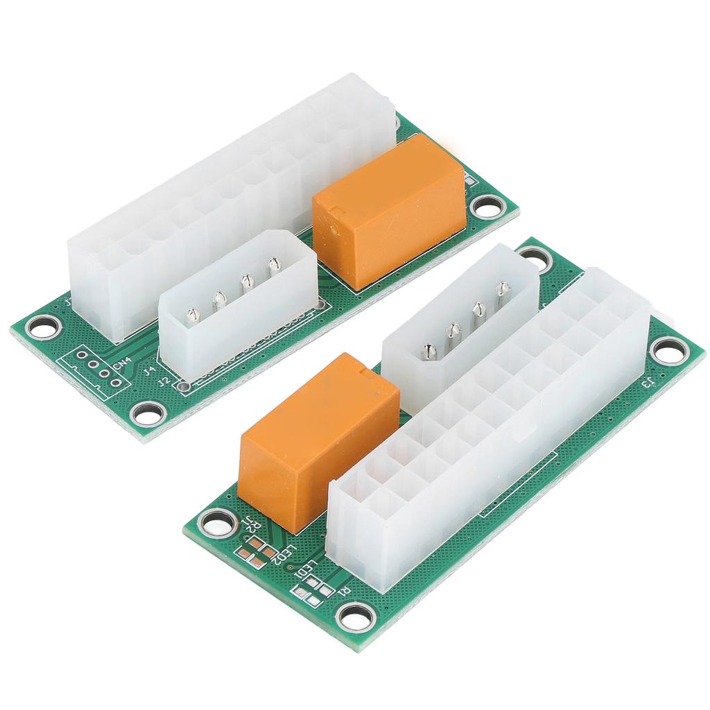 2 Stück Duales Netzteil Synchronisierungs-Starter IDE-Schnittstelle Dualer PSU-Adapter 4 Pin 24 Pin Dualer Stromanschluss für BTC Miner