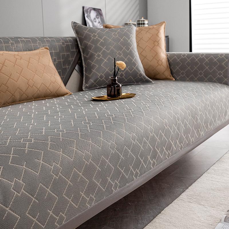 

Подушка для дивана из ледяного шелка в стиле легкой роскоши 2025 лето новинка современная простая высококачественная дышащая нескользящая подстилка чехол-полотенце для дивана 30 * 50cm Waist Pillowcase