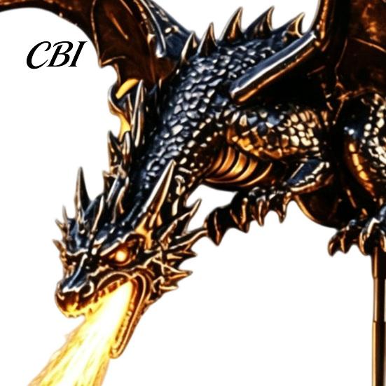 Outdoor Metal Dragon Ornaments Solar Garden Stake Light with Breathing Flame Fiber Optic Effects, Energy Efficient Stakes Waterproof Powered