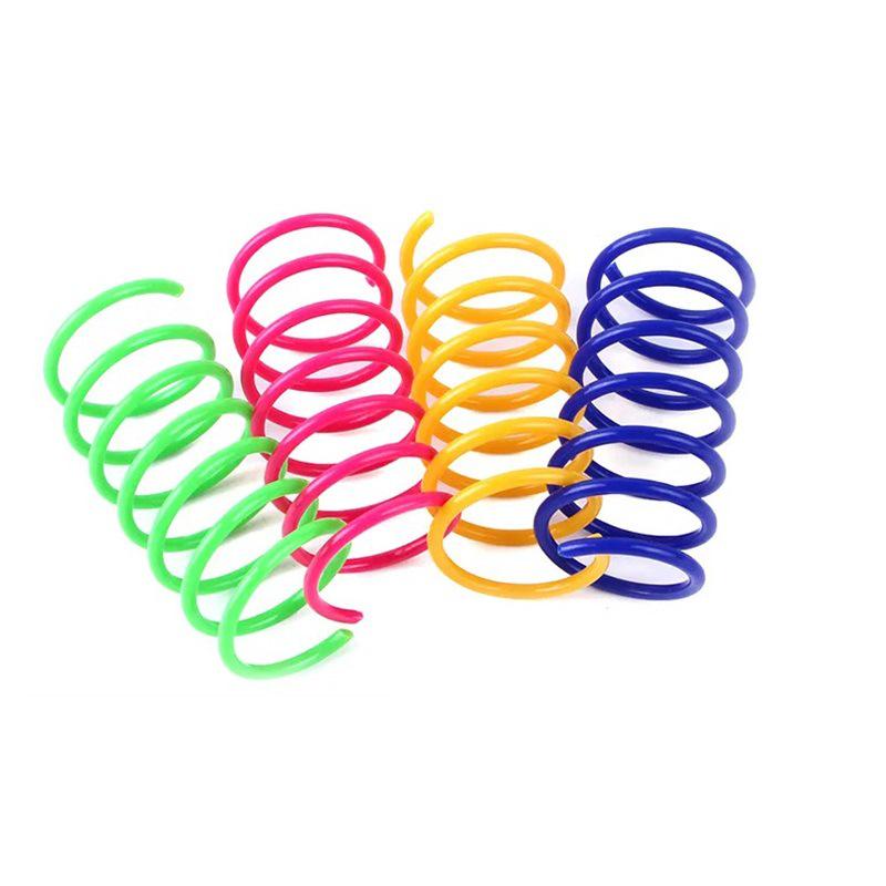 Interactive Colorful Spiral Coil Cat Spring Toy for Kittens