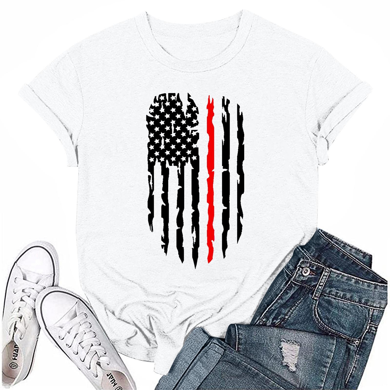 Women s Fashion Printed Casual Pleated Round Short Sleeve T-Shirt Top M белый