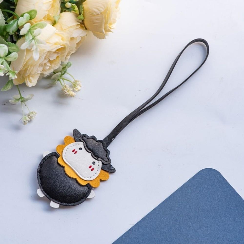 Cartoon PU Keychain Vintage New Year Pendant Fashion Sheep Bag Charm  For Women