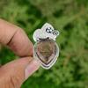Natural Elestial Quartz Gemstone 925 Silver Solitaire Ring Size 9 For Women